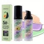 Avocado 3-COLOR Primer Cream - Hydrating & Brightening Pore-minimizing Base For Flawless Makeup Application Long-lasting Moistur