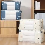 Sturdy Foldable Storage Bag With Reinforced Handles & Sturdy Zipper - Perfect For Blankets Bedding & More - Clear Window For Eas