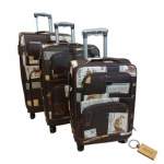 Smte Premium Leather Brown 3-PIECE Suitcase Set-leather Boat+ Smte Keyring With Keychain