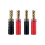 High-end Banana Plug Bfa Banana – Set Of 4 – Black red