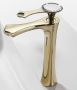 Vintage Basin Mixer Diamond - Brass High Rise - Antique