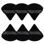 Pimoys 6 Pcs Powder Puff Face Soft Triangle Makeup Puff Velour Makeup Sponge For Loose Powder Black
