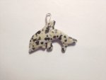 Dalmation Jasper Flat Dolphin Pendant F284