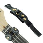 Rockhouse Guitar String Mute Dampener Electric Guitar String Muter Bass Fret Neck Wrap Leather With Metal Ring Buckle Accents Bl