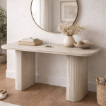 Modern Fluted Pedestal Console Table