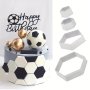 4PCS Soccer Field Cake Stamping Set - Durable Plastic Cookie Cutters & Decorating Molds For Sports Fans Perfect For Home Baking