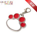 Sublimation Metal Dog Tag Red Paw Shape