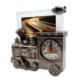 Vintage Train Analogue Clock With Glass Photo Frame