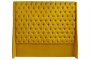 Ivy Buttoned Winged Velvet Headboard - Yellow - Double