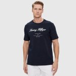 Tommy Hilfiger Mens Script Logo Tee T-Shirts In Navy - Navy 2XL