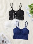 3PCS Cute & Comfy Girls' Lingerie Set - Solid Color Stretchy Nylon Blend With Spandex Machine Washable - Perfect For All Seasons