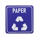 Sign Symbolic Blue Printed Paper Only Recycle Sign On White Acp 150 150MM