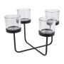 Haus Collection - Tealight Holder - Black With 4 Clear Glasses