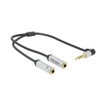 Delock Hset Adapter 1X 3.5MM 4 Pin Stereo Jack Male To 2X 3.5 Mm