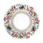 Pink And Blue Flowers On Light Grey 2 3M Round Tablecloth