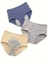 3 Pack Plus Size Period Panties Set Women's Plus Solid High Rise High Stretch Leakproof Period Panties Three Piece Set