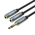 UNITEK 0.2M 3.5MM Aux Cable M To 2X F Y-C956ABK
