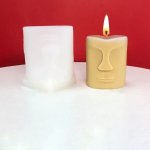 Ghost White Silicone Candle Mould Abstract Face 91X83X76MM