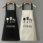 1PC Waterproof And Oil-proof Apron With Pockets - Hand Wipeable Apron For Women And Men - 27.5IN X 26.8IN - Stay Clean And Prote