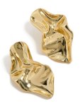 Goldair Gold Plated Wavy Organic Drop Stud Earrings