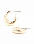 Goldair Gold Warped Chunky Huggie Earrings