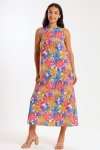 Londyn Ladies Sleeveless Pleated Floral Summer Dress
