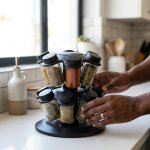 Mushroom 12-JAR Rotating Spice Rack Organizer