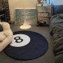 1pc Round Crystal Velvet Carpet With Number 8 Design Soft & Skin-Friendly Touch 60cm/23.6in Diameter Modern Home D*cor Area Rug For Living Room And Bedroom