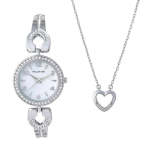 Silver Pendant Box Woman's Watch Set HBSL4044