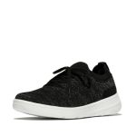 Fitflop Women's Super-q Knit Slip-on Laced Trainers Black Silvereen 10
