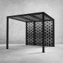 Pergolas - Top And One Side Covered With Screens 3M X 3M X 2.5M H / Matt White Aluminium / Aluminium Powder Coated