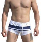 White Anchor Swim Trunks