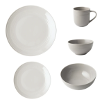 Jenna Clifford - Embossed Lines 16PCE Dinner Set - Light Grey