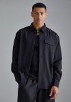 Smart Utility Stretch Overshirt - Black