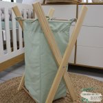 Washing Basket Wooden Stand Sage Green