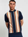 Vertical Stripe Polo In Dark Navy - Dark Navy 3XL