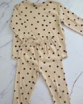 Zara Peach Polka Dot Long Sleeve Top And Pants 3 4Y