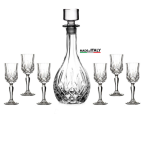 Rcr Opera Crystal Round Decanter And Liqueur Glasses Set Of 7