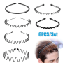 6PCS Stylish Metal Wave Hairband For Men And Women - Comfortable And Versatile Headwear For Any Occasion