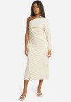 Stripe Asymmetric Shirt Midaxi Dress - Multi