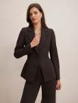 Kiana Waist Tab Detail Blazer - 16 Chocolate Suit