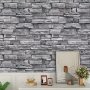 1 Roll Self-adhesive Wallpaper Vintage Gray Brick Self-adhesive Contact Paper Peel And Stick Waterproof Removable Living Room Kitchen Bedroom Dormitory Wallpaper Furniture Refurbishment Wallpaper