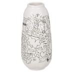 Vase Single-line Design Porcelain White 20CM