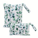 2 Pcs Washable Leaf Print Cloth Diaper Bag Wet Dry Bags For Cloth Diapers Washable Travel Bags Christmas Halloween Thanksgiving