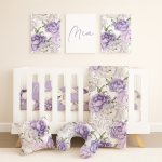 Purple Peoni Cot Bedding Set Peoni Floral Purple Set