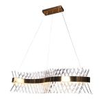Wave LED Crystal And Metal Chandelier Light Gold