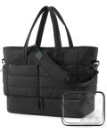 Bagsmart Large Travel Duffel Bag With Shoe Compartment Puffer Carry-on Gym Weekender Bag For Women Charcoal