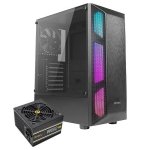 Antec NX250 Nx Bundle With VP550 Psu Rgb Tempered Glass Black Steel Atx Mid Tower Chassis