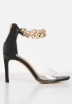 Madison Caria Chain Ankle Strap Stiletto Heel - Black