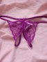 Floral Lace Thongs Sheer Scallop Trim Open Crotch Panties Women's Sexy Lingerie & Underwear